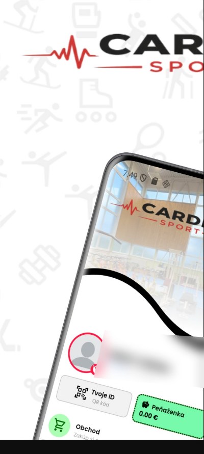 Mobilná aplikácia Cardio Sport Košice s anonymizovaným profilom